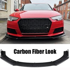 Per Audi A4 S4 B9 15-19 Kit labbro spoiler splitter anteriore paraurti corpo carbonio in ABS