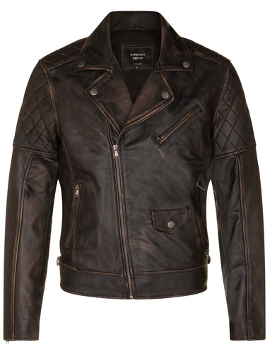 Giacca biker pelle nera - pelle, con