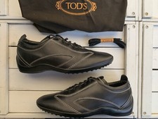 SCARPE UOMO TOD'S N. 42.5-43 MISURA 8.5 PELLE NERO SUOLA IN GOMMA