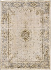 Tappeto Persiano Kirman Vintage Artigianale Beige 332 Cm X 240 Cm