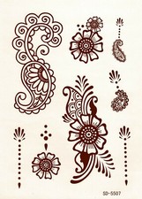 Una Volta Temporanei Tatuaggio Corpo Gioielli Henna Bollywood Decor Indiano