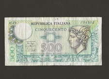 Banconota 500 lire Minerva