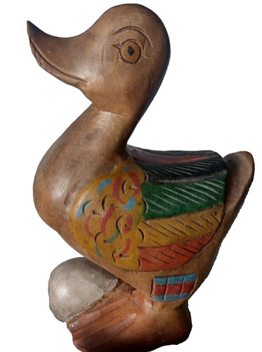Anatra legno policromo - anatra,