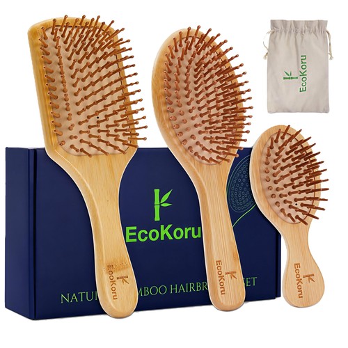 Set spazzole capelli bambù - spazzole,
