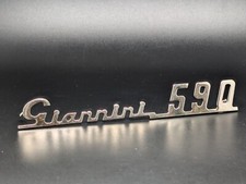 FIAT 500 GIANNINI 590 140MM LOGO SIGLA EMBLEMA FREGIO STEMMA SCRITTA BADGE TARGA