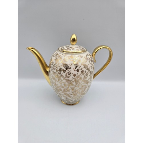 Vintage porcelain teapot gold - vintage,