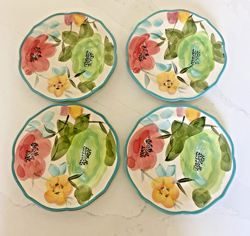 Set piatti insalata fiori - 4,