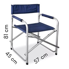 SEDIA REGISTA IN ALLUMINIO CON STRUTTURA RESISTETE E SEDUTA IN TESSUTO BLU