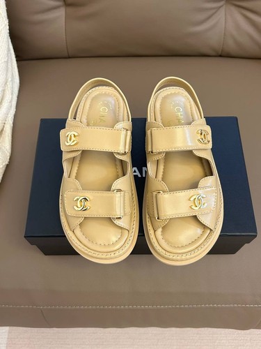 Sandali chanel beige logo - sandali,