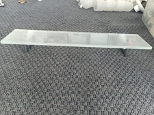 MENSOLA VETRO BAGNO ACCIAIO SATINATO DOPPIO FISSAGGIO A PARETE MURO 550x130x10mm