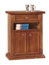 MOBILE PORTA TELEFONO 1 CASSETTO   1 VANO   2 PORTE TINTA NOCE SCURO ARTE POVERA