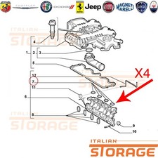 FIAT PALIO PUNTO SIENA STRADA KIT 4 GUARNIZIONE COLLETTORE SCARICO 46548459