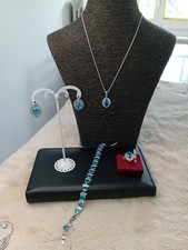 Matrimonio Sposa Jewellery Set Goccia Strass Cluster Statement Collana Orecchini