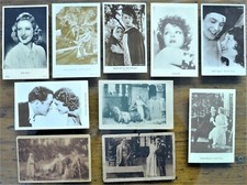 LOTTO 10 CARTOLINE ATTORI ATTRICI VARI E PERSONAGGI FAMOSI ANNI 30-40