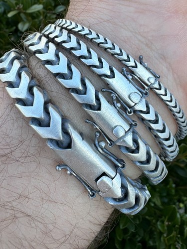Bracciale franco nero ossidato - bracciale,
