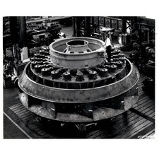 c1960 foto stampa originale grandissima turbina a gas industriale demo AE1