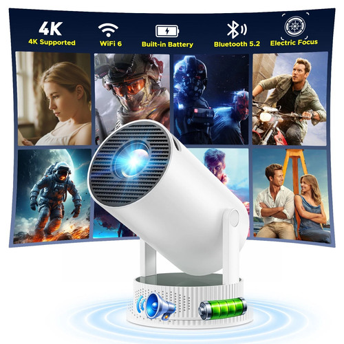 Proiettore con batteria - led, 4k