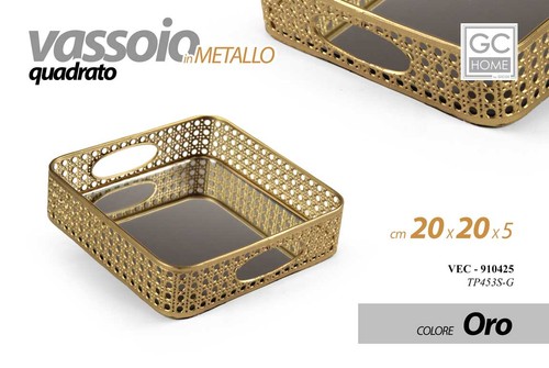 Vassoio metallo quadrato - metallo,