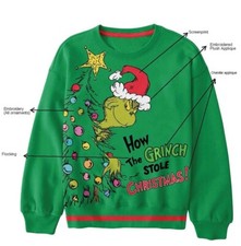 Grinch Kids Sweatshirt Size