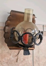 Applique Lampade Vintage in Ferro e Rame Stile Medievale a Forma di Pergamena 