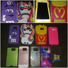 LOTTO 9 COVER CUSTODIA CASE S6 M&M'S MOSCHINO UNICORNO MINIONS SILICONE IN 3D