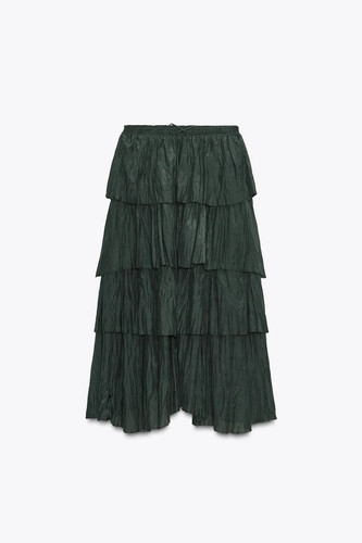 Gonna lunga verde con - , volant
