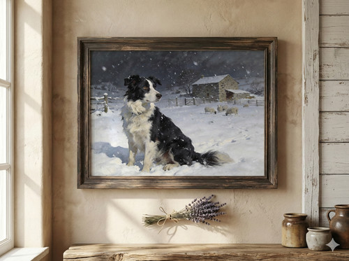 Stampa paesaggio border collie - paesaggio,