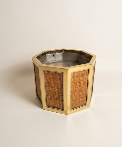 Octagonal brass and - , wicker