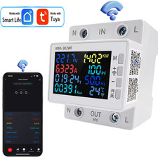 Tuya WiFi 63A Smart Life - Misuratore Energia Potenza Consumo KWh AC170-270V