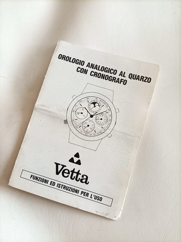 Vetta libretto istruzioni - vetta,