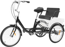 Tricycle - Bicicletta Da 20 Pollici, 3 Ruote, per Adulti Con Seggiolino E Cestin