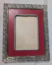 ANTICA CORNICE PORTAFOTO DA TAVOLO METALLO + VETRO 15x12x1,5 cm