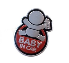 ADESIVO STICKERS METALLICO DECORATIVO PER AUTO " BIMBO BEBE' A BORDO "
