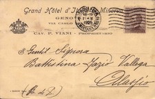 1925 CARTOLINA PUBBLICITARIA - GRAND HOTEL D'ITALIA E MINERVA GENOVA