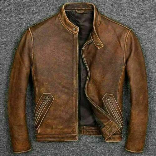 Giacca pelle uomo biker