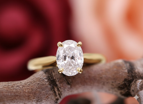 Anello con diamanti ovale 1 - anello,