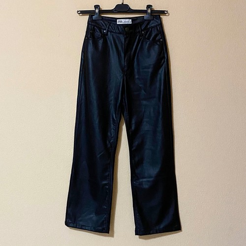 Zara pantaloni similpelle nero - similpelle,