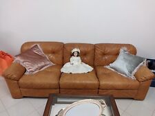 SET DIVANO E COPPIA DI POLTRONE IN PELLE ANNI 70 SORMANI