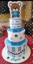TORTA FINTA SCENOGRAFICA BIMBA O BIMBO-  Battesimo - Nascita - Compleanno  - 