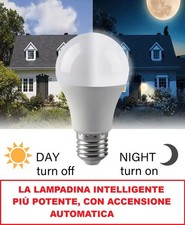 LAMPADA LAMPADINA LED  CON SENSORE LUCE CREPUSCOLARE GIARDINO 15W AUTOMATICA