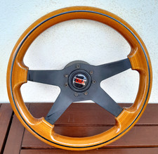 Volante con Mozzo Oba in Radica 7 Fori Universale Vintage D'epoca Legno
