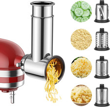 Accessorio Tagliaverdure in Acciaio Inox per Kitchenaid Robot Pâtissier, Grattug