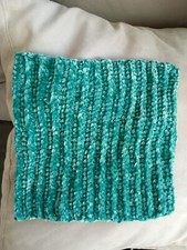 Scaldacollo in ciniglia Turchese Donna  idee regalo fatto a mano uncinetto T.U