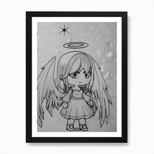 Quadro stampa arte angelo con