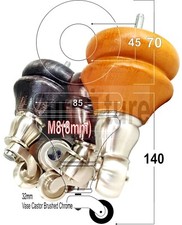 4x Piedini Ruota Legno