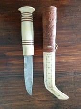 Coltello Vintage Puukko Knife Finlandese Corno Di Renna  Sami Nordic