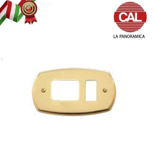 Placca schuko ottone lucido - placca,