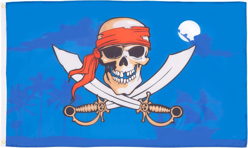 Bandiera pirata notte - pirata, blu