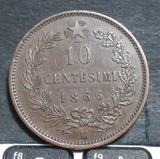 V.EMANUELE II  10 CENT 1866 MI
