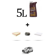 HOFFCAR Kit tagliando 3 FILTRI e 5L OLIO per Ford B-Max 1.0 EcoBoost 88kw dal 20